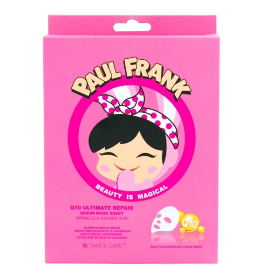 Paul Frank, TAKE & CARE,Paul Frank Q10 Ultimate Repair Serum Mask Sheet,แผ่นมาส์ก,พอล แฟรงก์ มาส์กหน้า,paul frank beauty,เทค แอนด์ แคร์